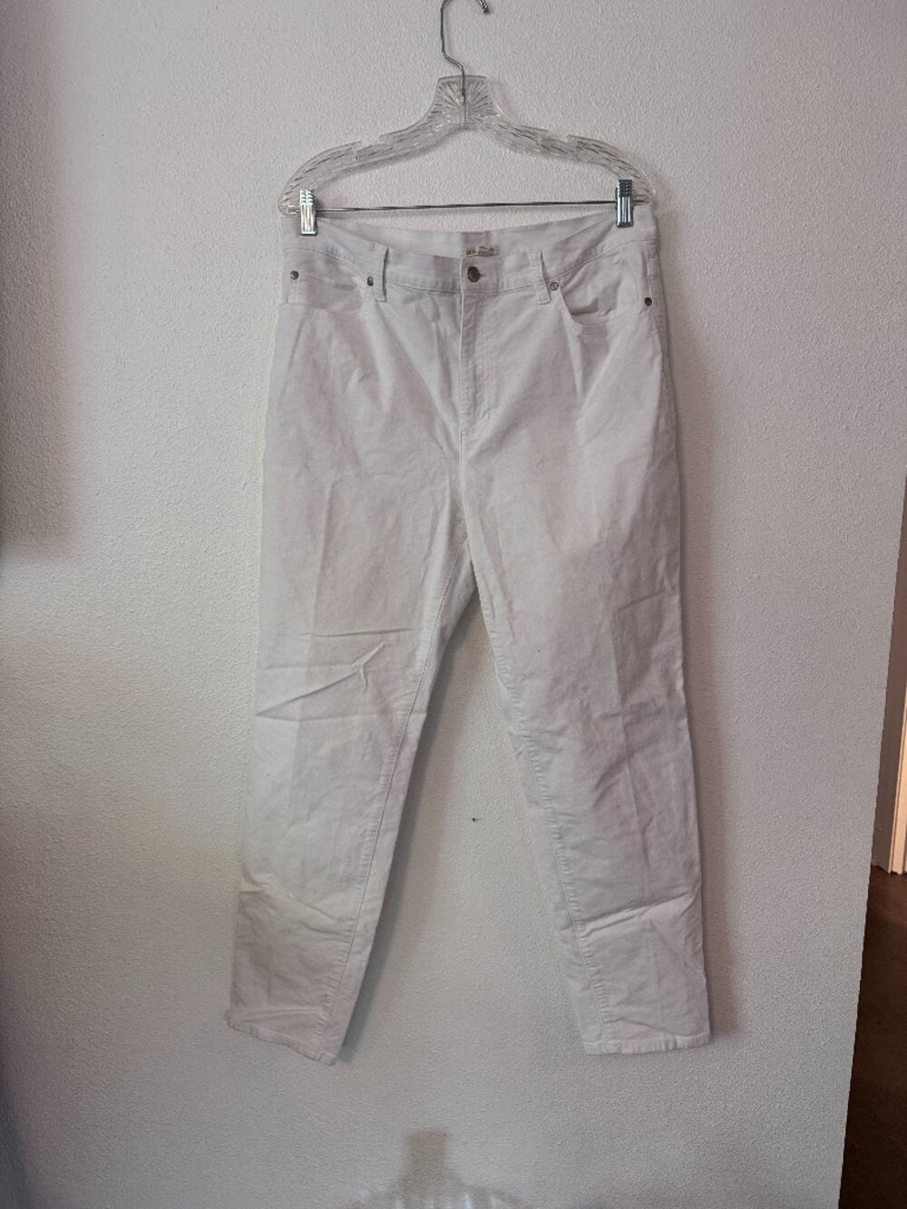 Eileen Fisher Organic Cotton Wide Leg Cropped Pants Blue - Size L - Picture 1 of 3